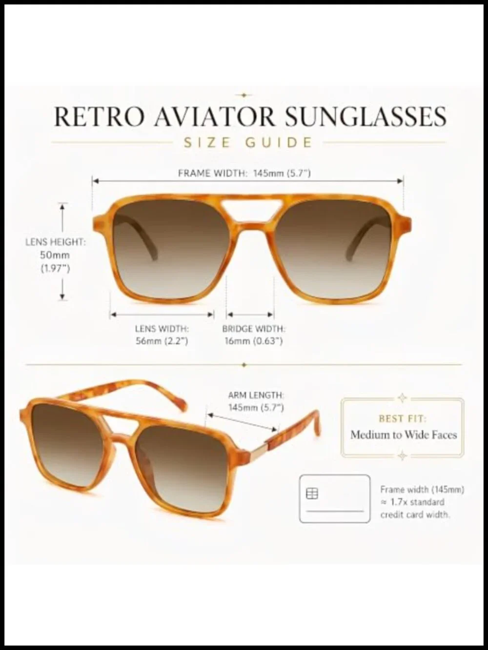 Retro Polarized Aviator Sunglasses UV400 Vintage Square Shades